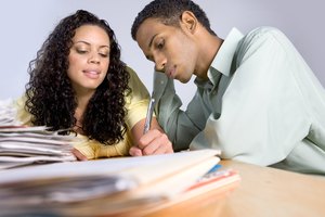 Couple with paperwork