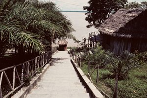 Muchos viajeros se hospedan en los campamentos y toman excursiones a la selva.