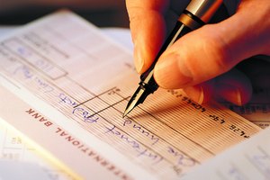 Person writing check