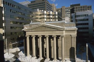 Courthouse in urban area