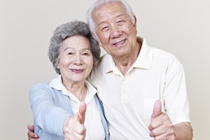 Pareja anciana japonesa.