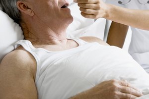 Un hombre enfermo en el hospital.