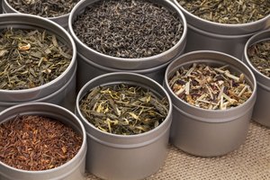 Hojas de té suelto.