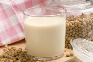 Vaso de leche de soja.