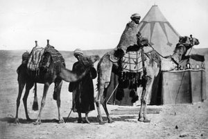 Hulton Collection/Valueline/Getty Images The pre-Islamic Bedouins were desert dwelling nomadic people who traveled in their camel-haired tents from oasis to oasis.