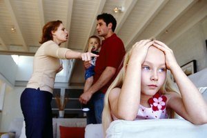 Parents fighting and daughter distressed