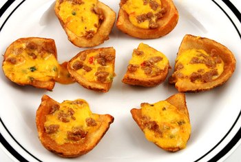 For healthier potato skins, avoid high-fat cheese and stuff your potatoes with vegetables instead.