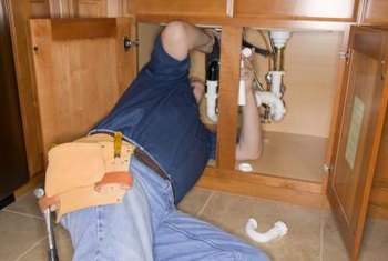 sink plumbing plumber water under drain repair leak disposal garbage kitchen fix replace trap services elbow install replacing removing vent