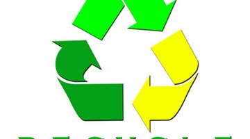 Three arrows drawn to convey movement form the universal symbol indicating an object is recyclable.