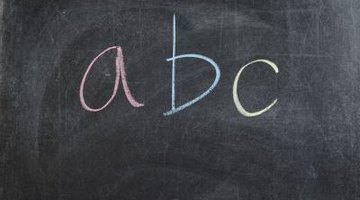 "abc" written o chalkboard
