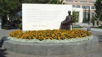 Sculpture of Charles C. Chapman, founder and namesake of Chapman University, created by sculptor Raymond Persinger