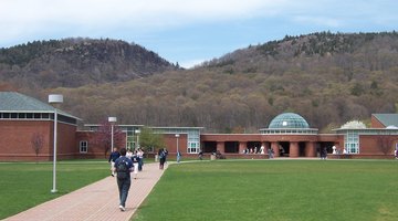 Campus and Lender School of Business Center, with Sleeping Giant in background, April 2005