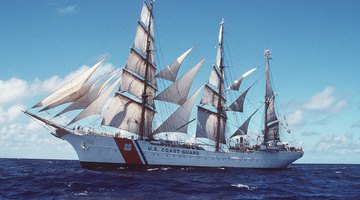 The barque USCGC Eagle (WIX-327), the United States' only active duty tall ship. The ship is used by the USCGA as a sail training ship.