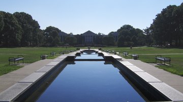 Administration building, seen from end of reflecting pool