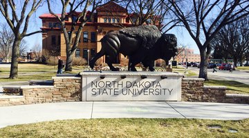 One of North Dakota State University's main iconic images welcomes you to their campus.