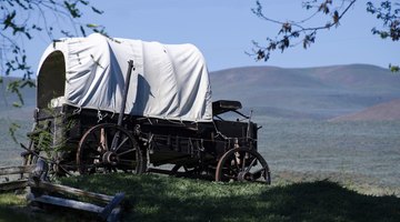 Most pioneers traveled West with small, covered wagons.