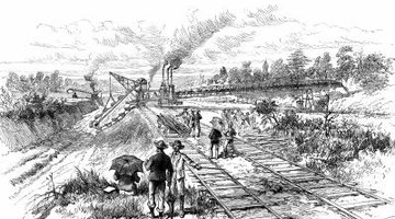 The building of the canal, depicted in this drawing, was a burdensome and difficult task.