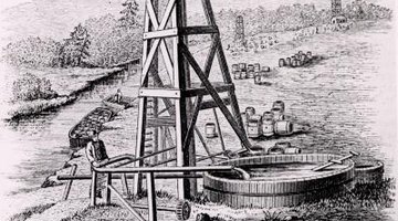 Edwin Drake built the first modern oil derrick near Titusville, Penn.