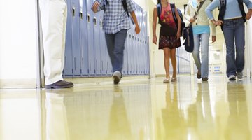 Students can earn points for walking properly in the hallway.