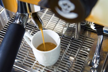 Espresso machine in action Espresso machine in action