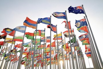 International flags. International flags.