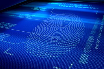 A close-up of an electronic fingerprint scan. A close-up of an electronic fingerprint scan.