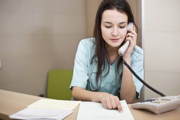 Receptionist at doctor's office Receptionist at doctor's office
