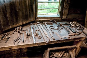 Assorted tools inside a blacksmith's forge Assorted tools inside a blacksmith's forge