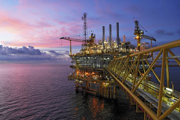 Oil rig in ocean Oil rig in ocean