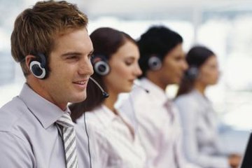 Customer service agents responding to inquiries via telephone Customer service agents responding to inquiries via telephone