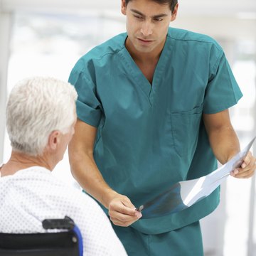 Senior patient with young doctor