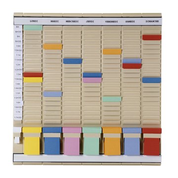 Colored Timecards in a Holder