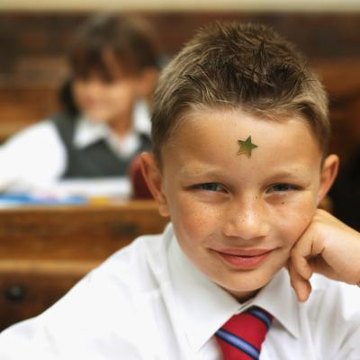 Student with a gold star