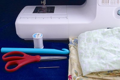 Materials for a crocheted rag rug