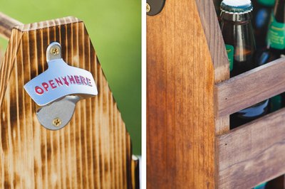 Beer caddy details.