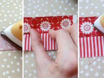 Press the sewn strips.