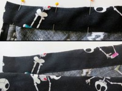 Pinned and sewn waistband.