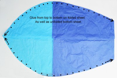 Glue third and fourth sheet together.