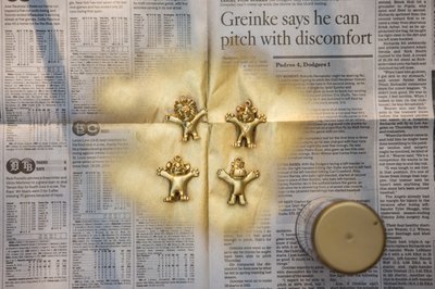 Class up the toys with gold spray paint.