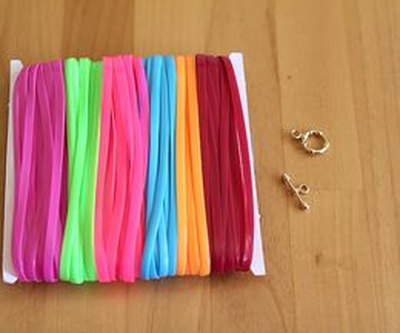 You'll only need a few strands of plastic and a clasp.