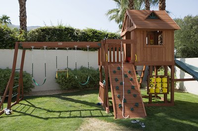 Place proper padding around a play structure.