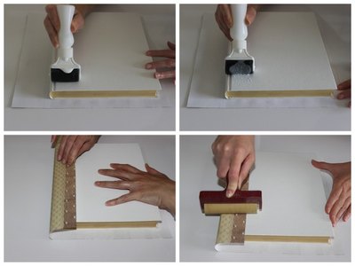 A bottle with a roller is perfect for applying the glue.