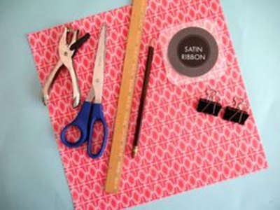 These are the supplies for a decorative stitch bind.