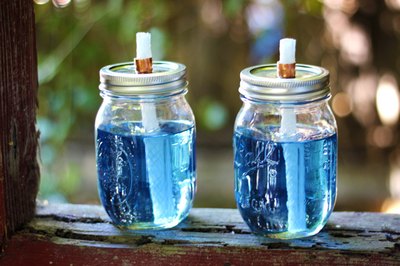 Mason jar tiki torches