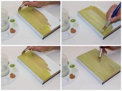 Dark and light streaks add texture. Have fun painting your book!