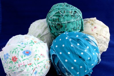 Fabric strips ready for crochet