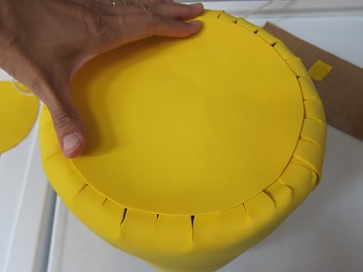 Glue a circle on the top.