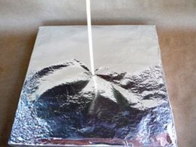 Cover foam with tin foil to make base.