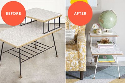 Magazines and other end table items will be proud to perch on this design.