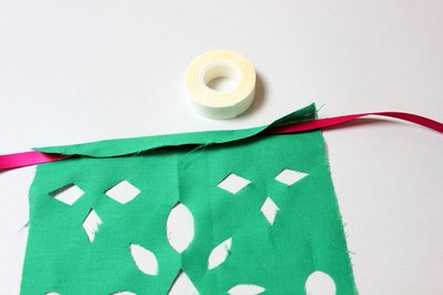 Attach flag to ribbon